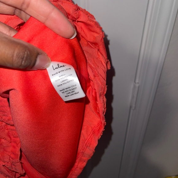 Lulus Primped to Perfection Red Floral Burnout Chiffon Ruched Dress - Picture 9 of 11